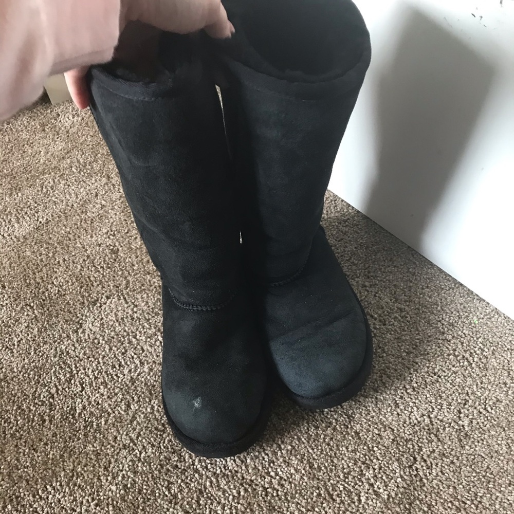 Girls black mid calf UGG boots size 2
